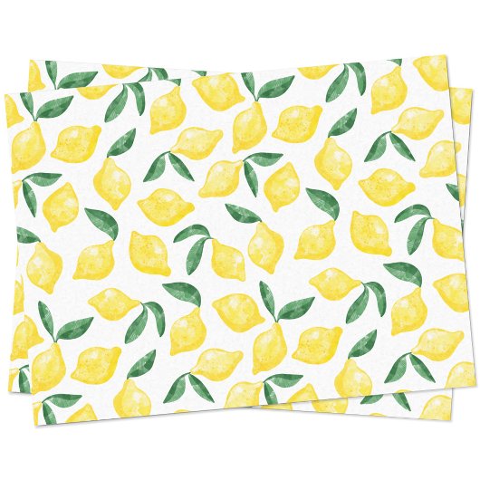 Waterverf Citroen Patroon Citrus Tissuepapier