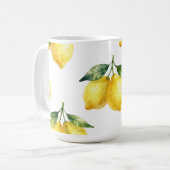 Waterverf Citroen Patroon Koffiemok (Voorkant links)