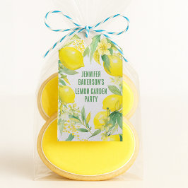 Waterverf Citroen Patroon Verjaardagsfeest Cadeaulabel