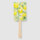 Waterverf Citroen Patroon Verjaardagsfeestje Handwaaier (Achterkant)