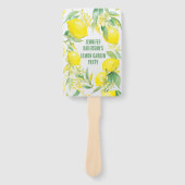 Waterverf Citroen Patroon Verjaardagsfeestje Handwaaier (Voorkant)