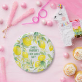 Waterverf Citroen Patroon Verjaardagsfeestje Papieren Bordje (Feest)