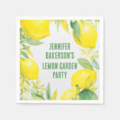 Waterverf Citroen Patroon Verjaardagsfeestje Servet (Voorkant)