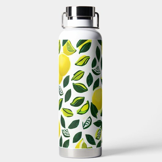 Waterverf Citroen Patroon Waterfles (Achterkant)