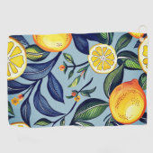 Waterverf Citroen Print Golf Handdoek (Horizontaal)