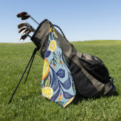 Waterverf Citroen Print Golf Handdoek (Groen)