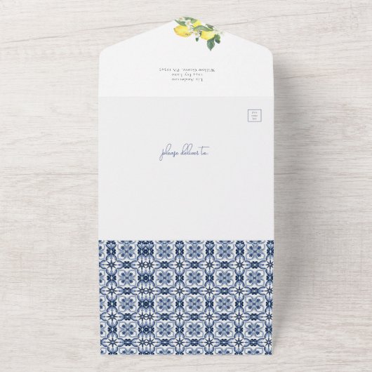 Waterverf Citroen Recept Kaart Vrijgezellenfeest (Buitenkant)