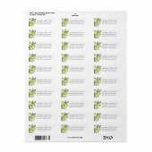 Waterverf Citroen Retouradres Etiket (Full Sheet)