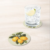  Waterverf citroen Ronde Kartonnen Onderzetter (Insitu)