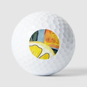 Waterverf Citroen Schijf Golfballen — Blad Editie