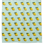 Waterverf citroen schilderij pastelfruit douchegordijn (Voorkant)