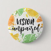 Waterverf Citroen Script Typografie Visuele Beperk Ronde Button 5,7 Cm (Voorkant)