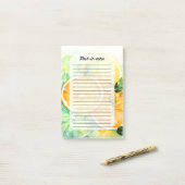 Waterverf Citroen Sinaasappel Limoen Botanische Ke Post-it® Notes (Op bureau)