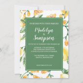 waterverf citroen tuin geel bruiloft Uitnodiging (Voorkant)