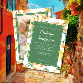 waterverf citroen tuin geel bruiloft Uitnodiging