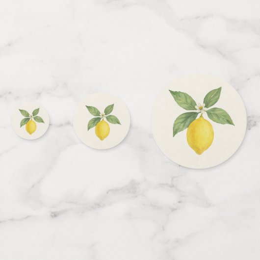 Waterverf citroen verjaardag confetti (Voorkanten)