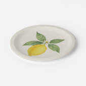 Waterverf citroen verjaardag papieren bordje (Gekanteld)