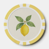 Waterverf citroen verjaardag poker chips (Voorkant)