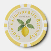 Waterverf citroen verjaardag poker chips (Voorkant)