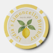 Waterverf citroen verjaardag poker chips (Achterkant)