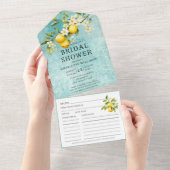 Waterverf citroen Vrijgezellenfeest met recept All In One Uitnodiging (Afscheurbaar)