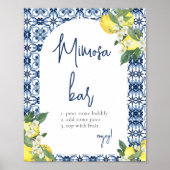 Waterverf Citroen Vrijgezellenfeest Mimosa Bar Poster (Voorkant)