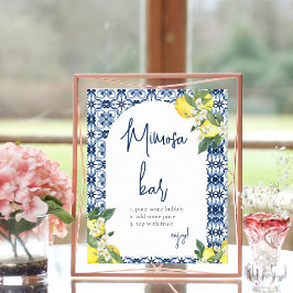 Waterverf Citroen Vrijgezellenfeest Mimosa Bar Poster