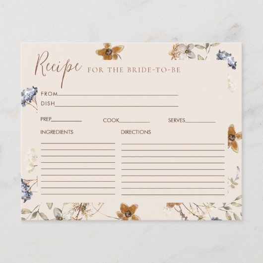 Waterverf Citroen Vrijgezellenfeest Recept Kaart (Voorkant)