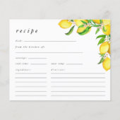 Waterverf Citroen Vrijgezellenfeest Recept Kaart (Voorkant)