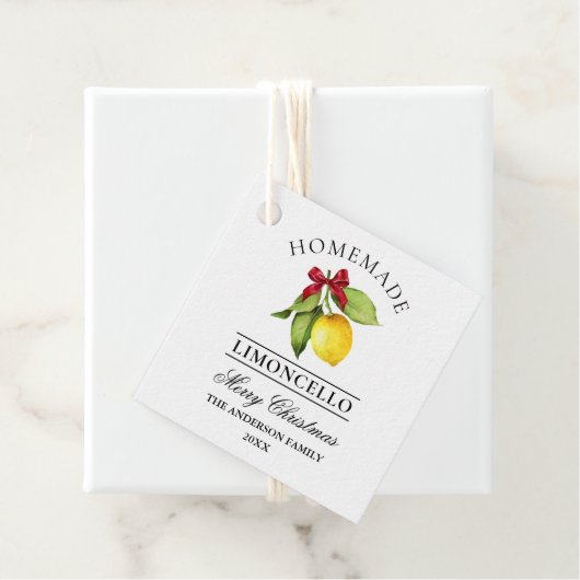 Waterverf Citroen Zelfgemaakte Limoncello Kerst La Bedankjes Labels (In situ)
