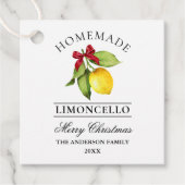 Waterverf Citroen Zelfgemaakte Limoncello Kerst La Bedankjes Labels (Voorkant)