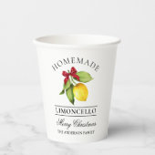 Waterverf Citroen Zelfgemaakte Limoncello Kerst Papieren Bekers (Voorkant)