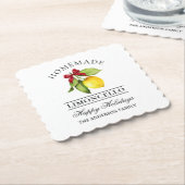 Waterverf citroen zelfgemaakte Limoncello vakantie Kartonnen Onderzetters (Gebogen)