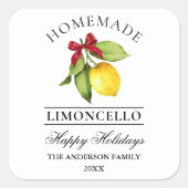 Waterverf citroen zelfgemaakte Limoncello vakantie Vierkante Sticker (Voorkant)