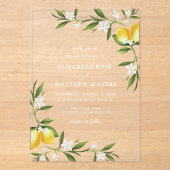 waterverf citroenblad bruiloft acryl uitnodigingen (Voorkant)