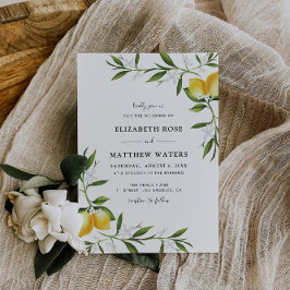 waterverf citroenblad bruiloft uitnodiging