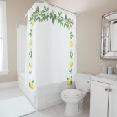 Waterverf Citroenbloem Mediterraan Italiaans Douchegordijn (In situ)