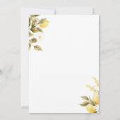 Waterverf Citroenbloemen Olijfverjaardag Kaart (Achterkant)