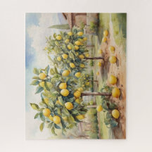 Waterverf citroenbomen