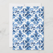 Waterverf citroenboom en mediterrane Tegel bruilof Kaart (Achterkant)