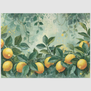 Waterverf Citroenboomgaard Citrus Tissuepapier