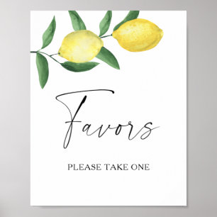 Waterverf citroenbranche - gunsten alstublieft één poster