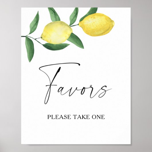 Waterverf citroenbranche - gunsten alstublieft één poster (Voorkant)