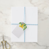 Waterverf citroencitrusblanco cadeaulabel (Met Touw)