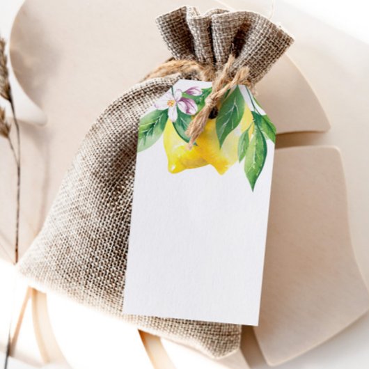 Waterverf citroencitrusblanco cadeaulabel