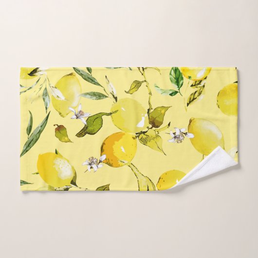 Waterverf citroenen 15 bad handdoek (Handdoek)