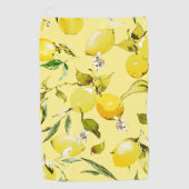 Waterverf citroenen 15 golfhanddoek (Voorkant)
