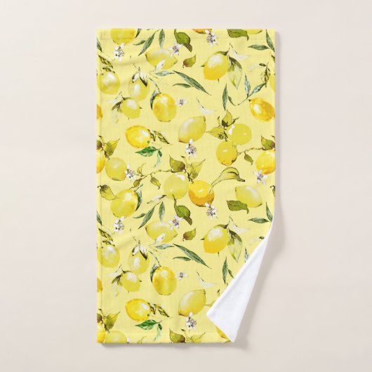 Waterverf citroenen 16 bad handdoek (Handdoek)