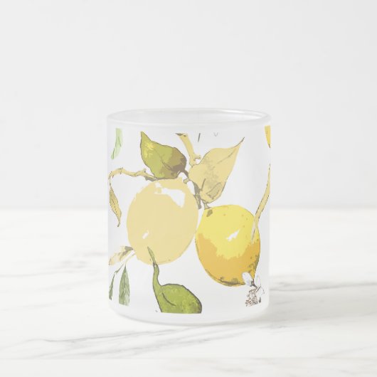 Waterverf citroenen 17 matglas koffiemok (Center)