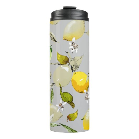 Waterverf citroenen 18 thermosbeker (Voorkant)